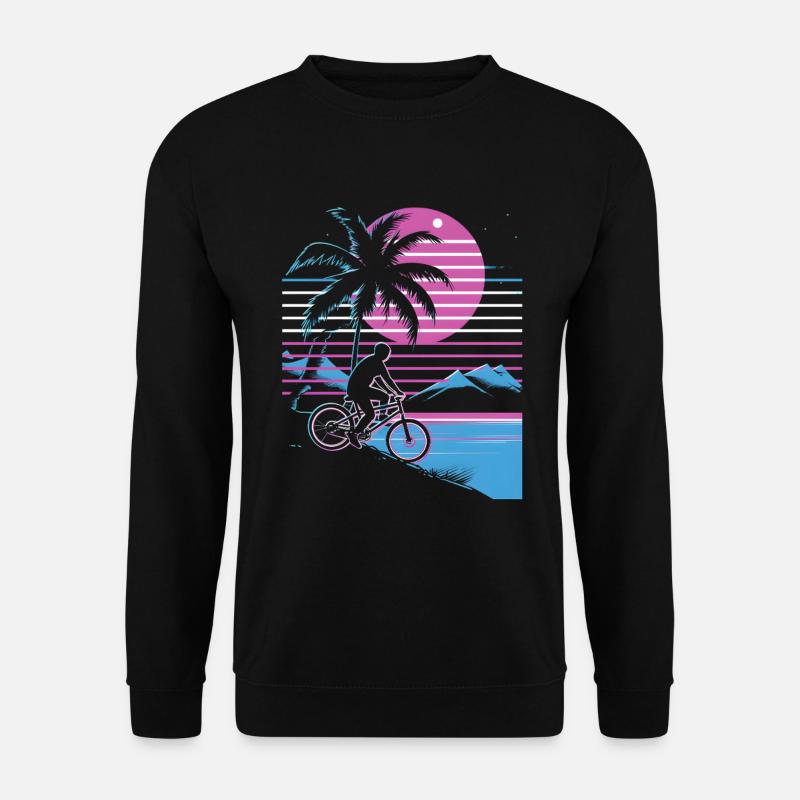 Mountain Biking Synthwave - Unisex Sweatshirt - black