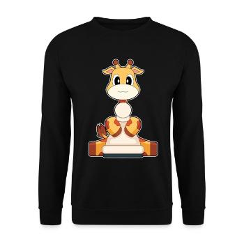 Girafe Pièce D’échecs Fermier Échecs - Sweat-shirt Unisexe - noir - Devant - Alina (178cm) & Michal (187cm)
