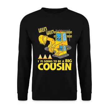 L’excavatrice enfant est prête à être une grande cousine - Sweat-shirt Unisexe - noir - Devant - Alina (178cm) & Michal (187cm)