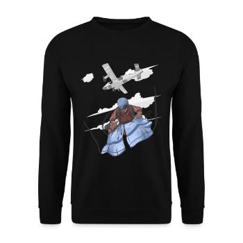 Aerial Skydive Pilot Illustration - Unisex Sweatshirt - black - Front - Alina (178cm) & Michal (187cm)
