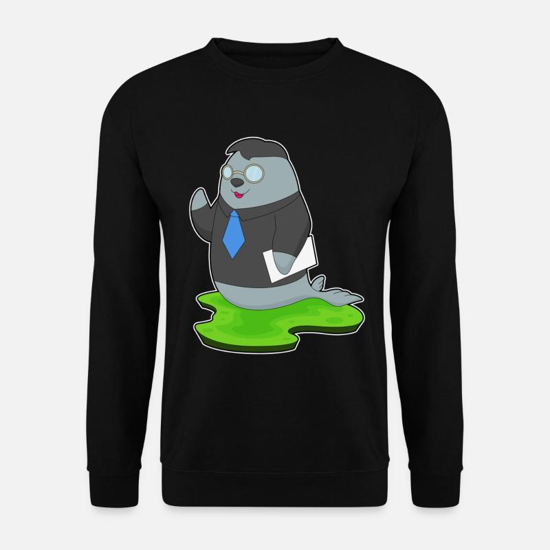Seehund Sekretär Notiz - Unisex Pullover - Schwarz