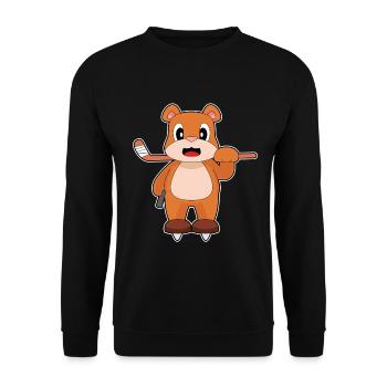 Bear Bâton de hockey sur glace - Sweat-shirt Unisexe - noir - Devant - Alina (178cm) & Michal (187cm)