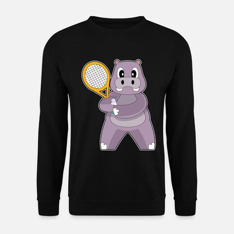 Nilpferd TennisTennisschläger - Unisex Pullover - Schwarz