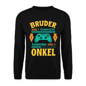 Ich Werde Onkel 2026 Laden Schwangerschaft Geburt - Unisex Pullover - Schwarz - Vorne - Alina (178cm) & Michal (187cm)