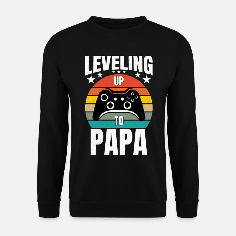  Leveling Up To papa  - Unisex Pullover - Schwarz