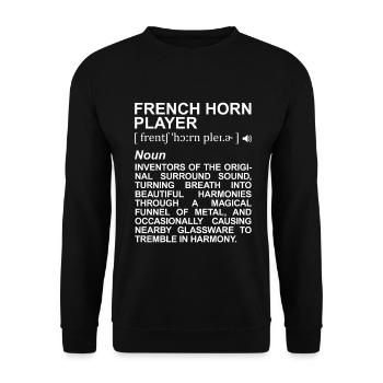 Waldhornist Definition - Unisex Pullover - Schwarz - Vorne - Alina (178cm) & Michal (187cm)