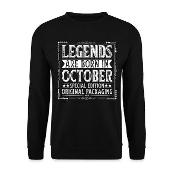 Born In October Legends Special Edition Birthday - Unisex Sweatshirt - black - Front - Alina (178cm) & Michal (187cm)