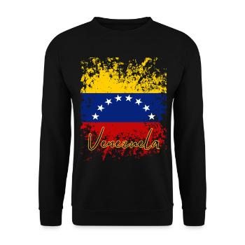 Drapeau vénézuélien, j’adore le Venezuela - Sweat-shirt Unisexe - noir - Devant - Alina (178cm) & Michal (187cm)