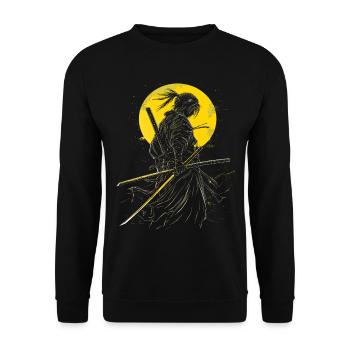 Samurai anime - Unisex Sweatshirt - black - Front - Alina (178cm) & Michal (187cm)