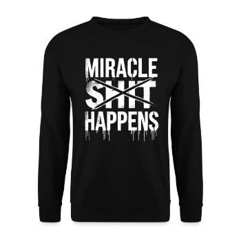 Miracle Shift Happen Motivational Design - Unisex Sweatshirt - black - Front - Alina (178cm) & Michal (187cm)