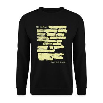 Urbanes Graffiti Wandkunst Design - Unisex Pullover - Schwarz - Vorne - Alina (178cm) & Michal (187cm)