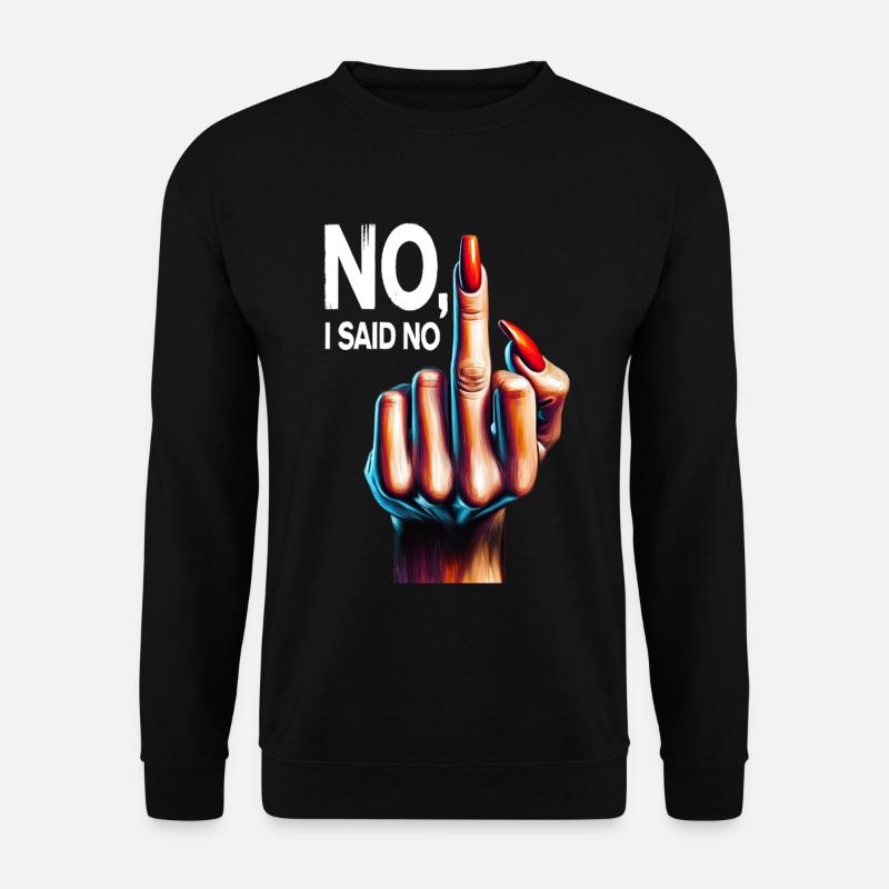 Mutige Mittelfinger-Illustration für Statement-Tragen - Unisex Pullover - Schwarz