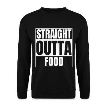 STRAIGHT OUTTA Food - Unisex Pullover - Schwarz - Vorne - Alina (178cm) & Michal (187cm)