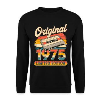 50th Birthday Man Woman 50 Years Decoration 1975 Gesche - Unisex Sweatshirt - black - Front - Alina (178cm) & Michal (187cm)