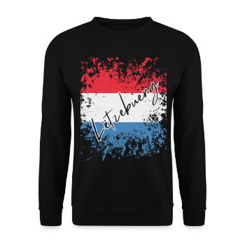 Luxembourg grunge flag, I love Luxembourg - Unisex Sweatshirt - black - Front - Alina (178cm) & Michal (187cm)