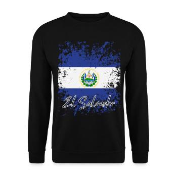 Drapeau grunge salvadorien, j’adore El Salvador - Sweat-shirt Unisexe - noir - Devant - Alina (178cm) & Michal (187cm)