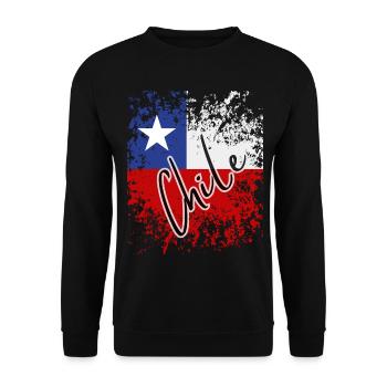 Chilean grunge flag, I love Chile - Unisex Sweatshirt - black - Front - Alina (178cm) & Michal (187cm)