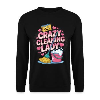 T-shirt drôle de dame de nettoyage - Sweat-shirt Unisexe - noir - Devant - Alina (178cm) & Michal (187cm)
