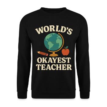 Teacher Planet Earth School and Funny - Unisex Sweatshirt - black - Front - Alina (178cm) & Michal (187cm)
