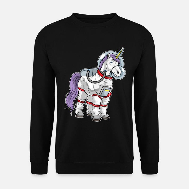 Einhorn Astronaut Weltraum - Unisex Pullover - Schwarz