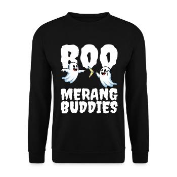 BOO-MERANG BUDDIES - GHOST HALLOWEEN - Unisex Sweatshirt - black - Front - Alina (178cm) & Michal (187cm)