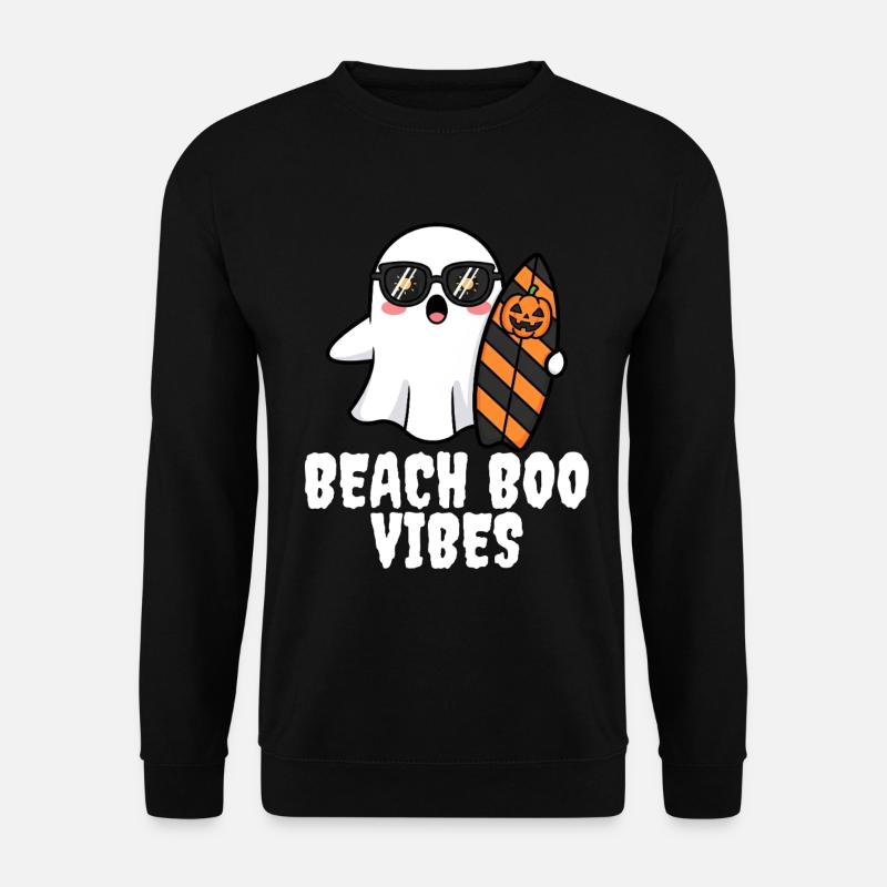 BEACH BOO VIBES - GHOST HALLOWEEN - Unisex Sweatshirt - black