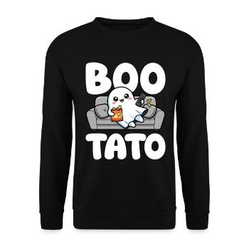 BOO-TATO - GHOST HALLOWEEN - Unisex Sweatshirt - black - Front - Alina (178cm) & Michal (187cm)