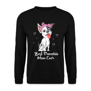 Beste Frenchie Mama aller Zeiten – Süße Französische Bulldogge Mama S - Unisex Pullover - Schwarz - Vorne - Alina (178cm) & Michal (187cm)