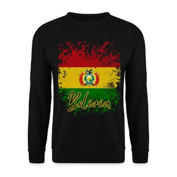 Drapeau bolivien, j'aime la Bolivie - Sweat-shirt Unisexe - noir - Devant - Alina (178cm) & Michal (187cm)