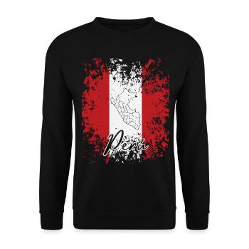 I love Peru, Peruvian flag - Unisex Sweatshirt - black - Front - Alina (178cm) & Michal (187cm)