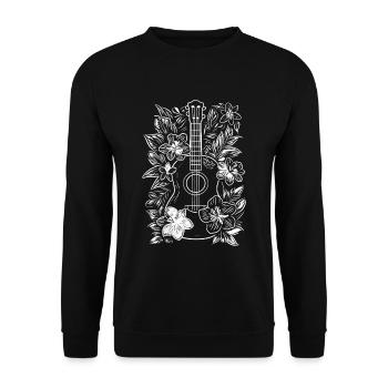 Ukulele Skizze - Unisex Pullover - Schwarz - Vorne - Alina (178cm) & Michal (187cm)