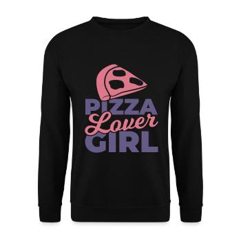 Fille qui aime la pizza - Sweat-shirt Unisexe - noir - Devant - Alina (178cm) & Michal (187cm)