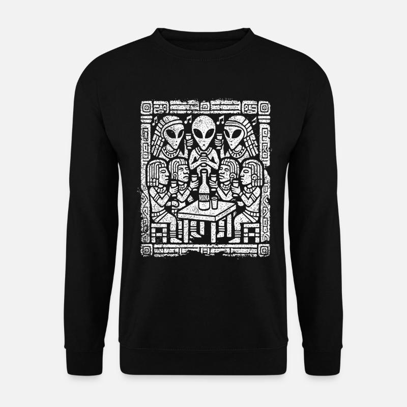 Alien Extraterrestrial Dining Scene - Unisex Sweatshirt - black
