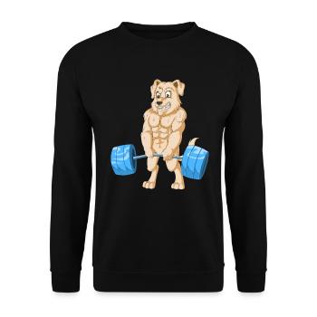 Chien musclé golden retriever Poids de levage - Sweat-shirt Unisexe - noir - Devant - Alina (178cm) & Michal (187cm)