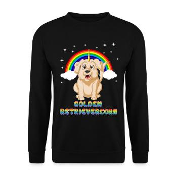 Golden Retrievice Unicorn Fantasy - Unisex Sweatshirt - black - Front - Alina (178cm) & Michal (187cm)