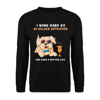 je travaille dur donc mon Golden Retriever super mignon - Sweat-shirt Unisexe - noir - Devant - Alina (178cm) & Michal (187cm)