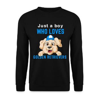 Just a Boy Who Loves Golden Retrievers - Unisex Sweatshirt - black - Front - Alina (178cm) & Michal (187cm)