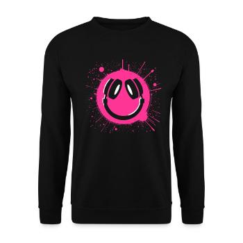 Vibrant Happy Face Graffiti Design - Unisex Sweatshirt - black - Front - Alina (178cm) & Michal (187cm)