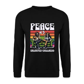 Peace shirt for real chillers - Unisex Sweatshirt - black - Front - Alina (178cm) & Michal (187cm)
