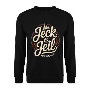 Cologne Jeck Es Jeil Carnaval de Cologne Dom Kölsch Kölle - Sweat-shirt Unisexe - noir - Devant - Alina (178cm) & Michal (187cm)
