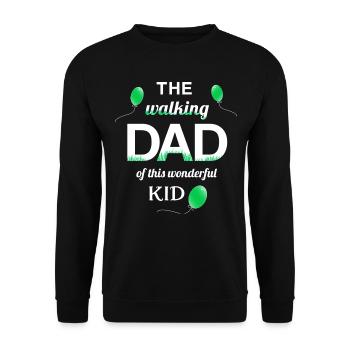 Walking Dad Kid Proud Dad Child - Unisex Sweatshirt - black - Front - Alina (178cm) & Michal (187cm)