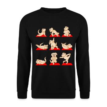 Entzückende Welpen Golden Retriever Yoga Posen - Unisex Pullover - Schwarz - Vorne - Alina (178cm) & Michal (187cm)