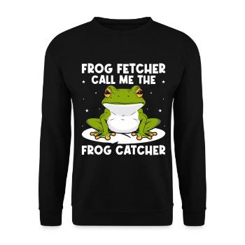 Frog Catcher Frog Fetcher Call Me Frog - Unisex Pullover - Schwarz - Vorne - Alina (178cm) & Michal (187cm)