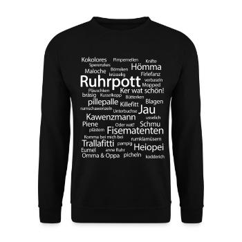 Ruhrpott Sprache Dortmund Bochum Hömma Ruhrdeutsch - Unisex Pullover - Schwarz - Vorne - Alina (178cm) & Michal (187cm)