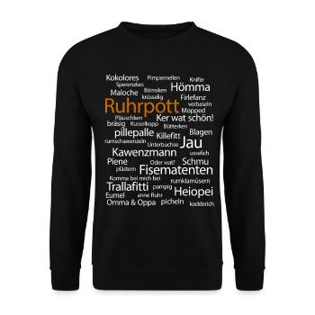 Ruhrpott Sprache Dortmund Bochum Hömma Ruhrdeutsch - Unisex Pullover - Schwarz - Vorne - Alina (178cm) & Michal (187cm)