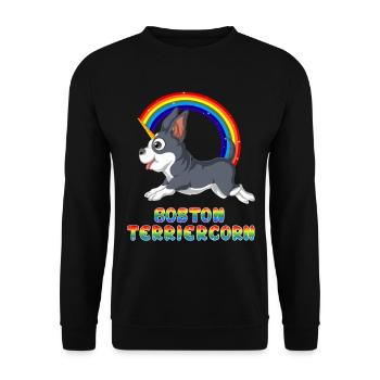 Conception ludique de licorne Boston Terrier - Sweat-shirt Unisexe - noir - Devant - Alina (178cm) & Michal (187cm)