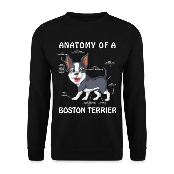 Anatomie Eines Boston Terrier Hundes süßes Haustier - Unisex Pullover - Schwarz - Vorne - Alina (178cm) & Michal (187cm)