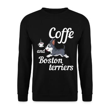 Coffee and Boston Terriers Fun Design - Unisex Sweatshirt - black - Front - Alina (178cm) & Michal (187cm)