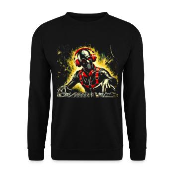 Crâne DJ avec casque Art - Sweat-shirt Unisexe - noir - Devant - Alina (178cm) & Michal (187cm)