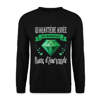 Emerald Wedding 40 Years Couple - Unisex Sweatshirt - black - Front - Alina (178cm) & Michal (187cm)